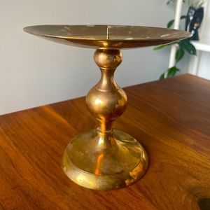 Brass Candle Holder | Patina | 6.5” Diameter